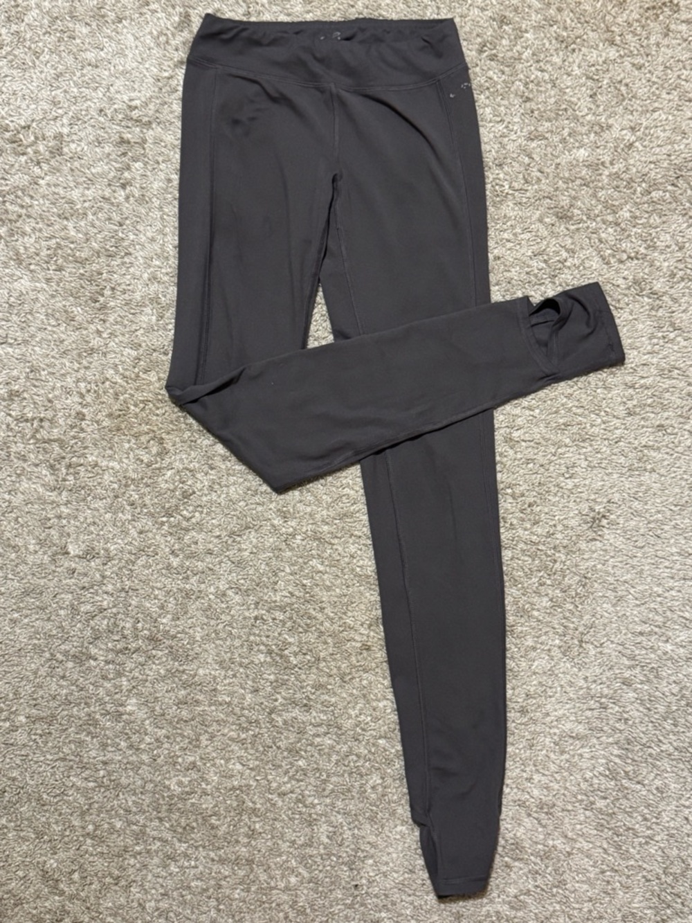 Champion XS Dark Gray Running Leggings Stirrup Foot Holes Stretch Athletic